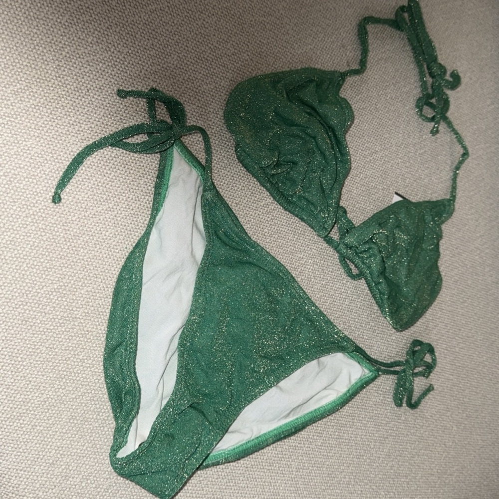 Green Glitter Women's Swim Set